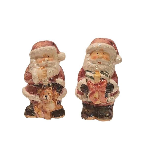 Unknown Other - Santa Claus With Gifts Vintage Lusterware Salt And Pepper Shakers